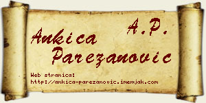 Ankica Parezanović vizit kartica